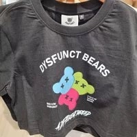 [S] DYSFUNCT THREE BEARS CROP TOP T-SHIRT,BLACK, T-3BEARSCROP BS (SDY48)