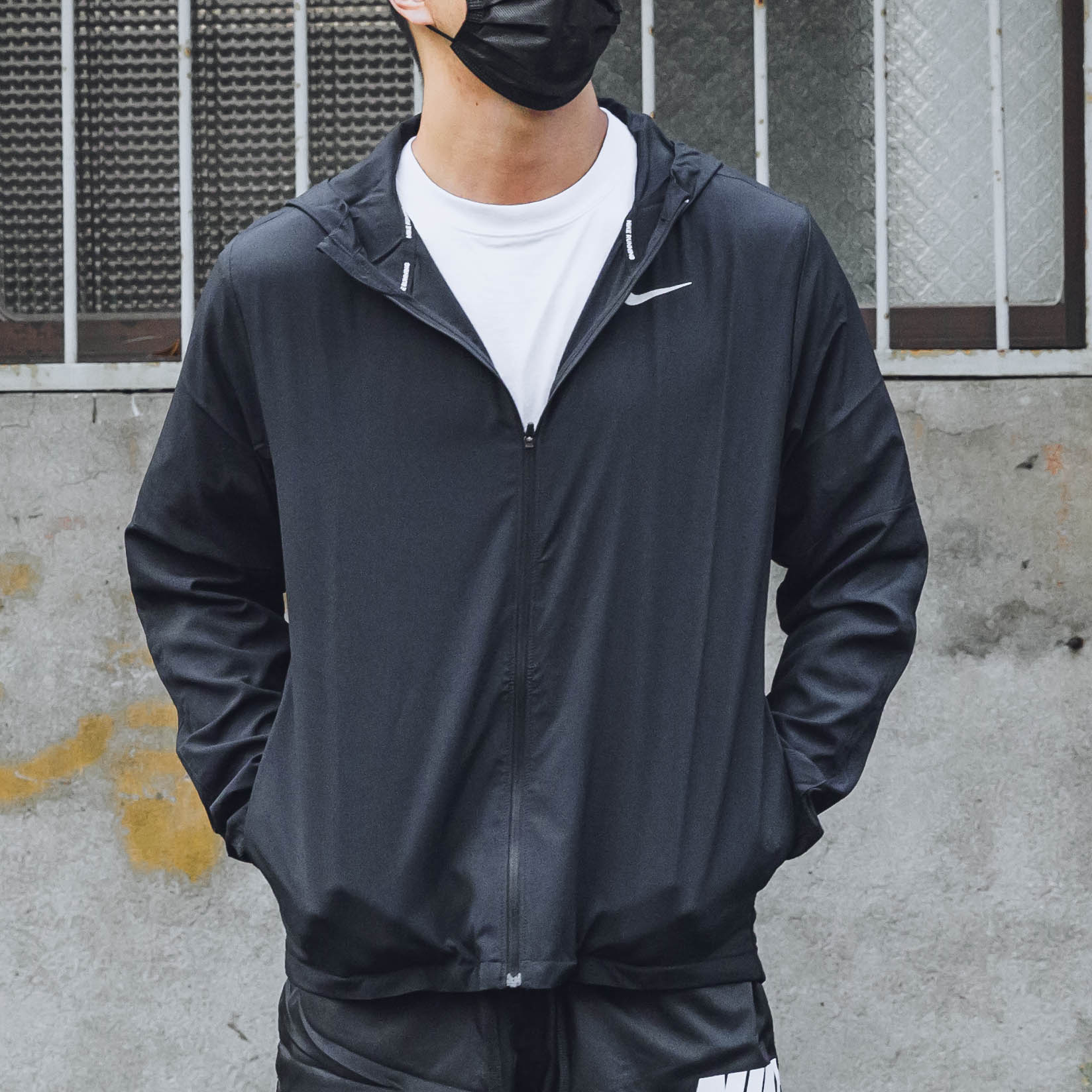 NIKE RUN DRY FLEX 黑色 反光LOGO 訓練 連帽 薄外套 運動外套 男生【CU5354】
