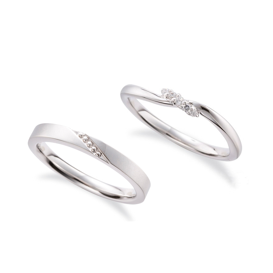 日本PT900鉑金天然鑽石結婚戒指