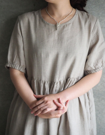 fog linen work - 串珠項鍊S 鍍銀