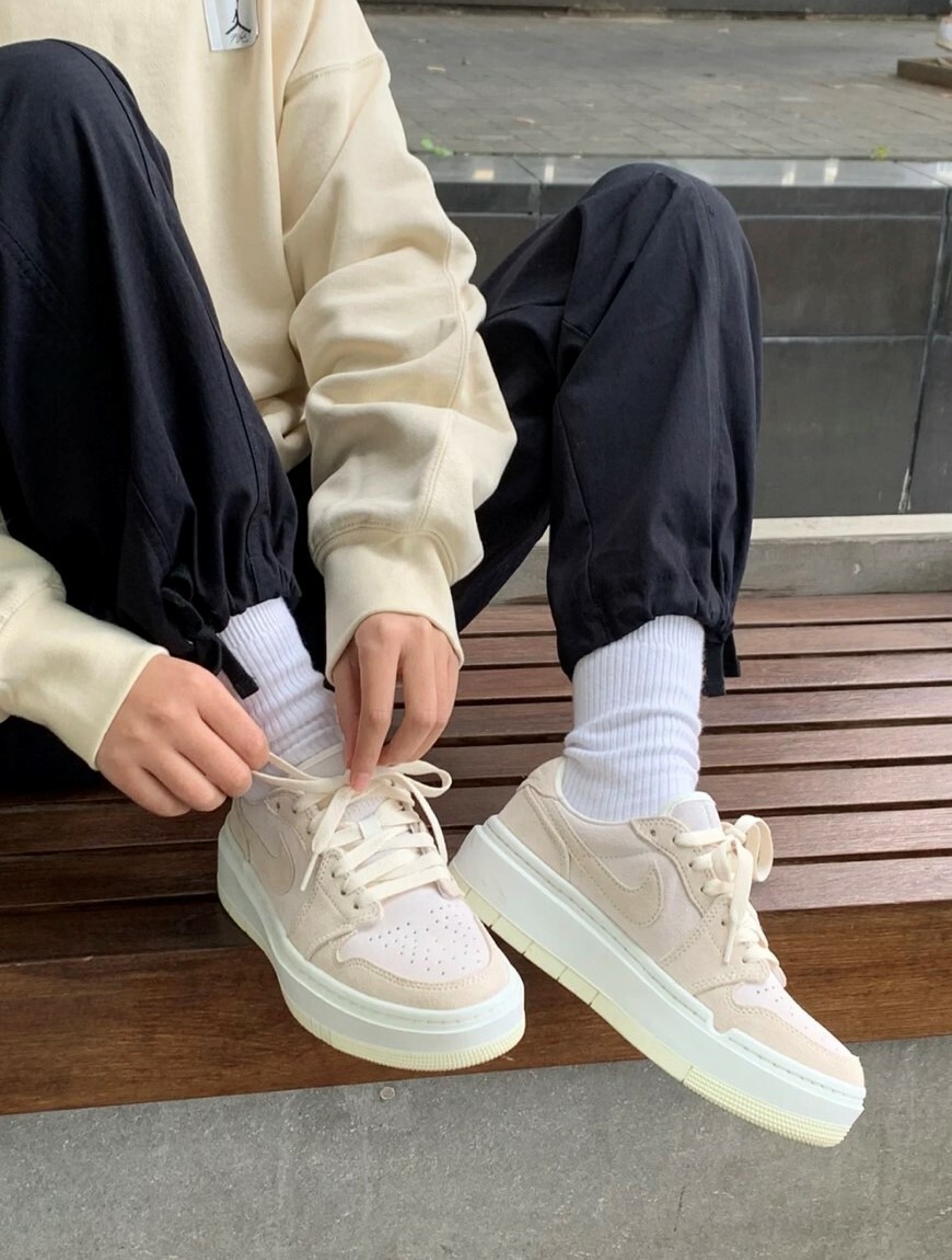 Air Jordan 1 Elevate Low 白杏奶茶麂皮厚底(DH7004101)