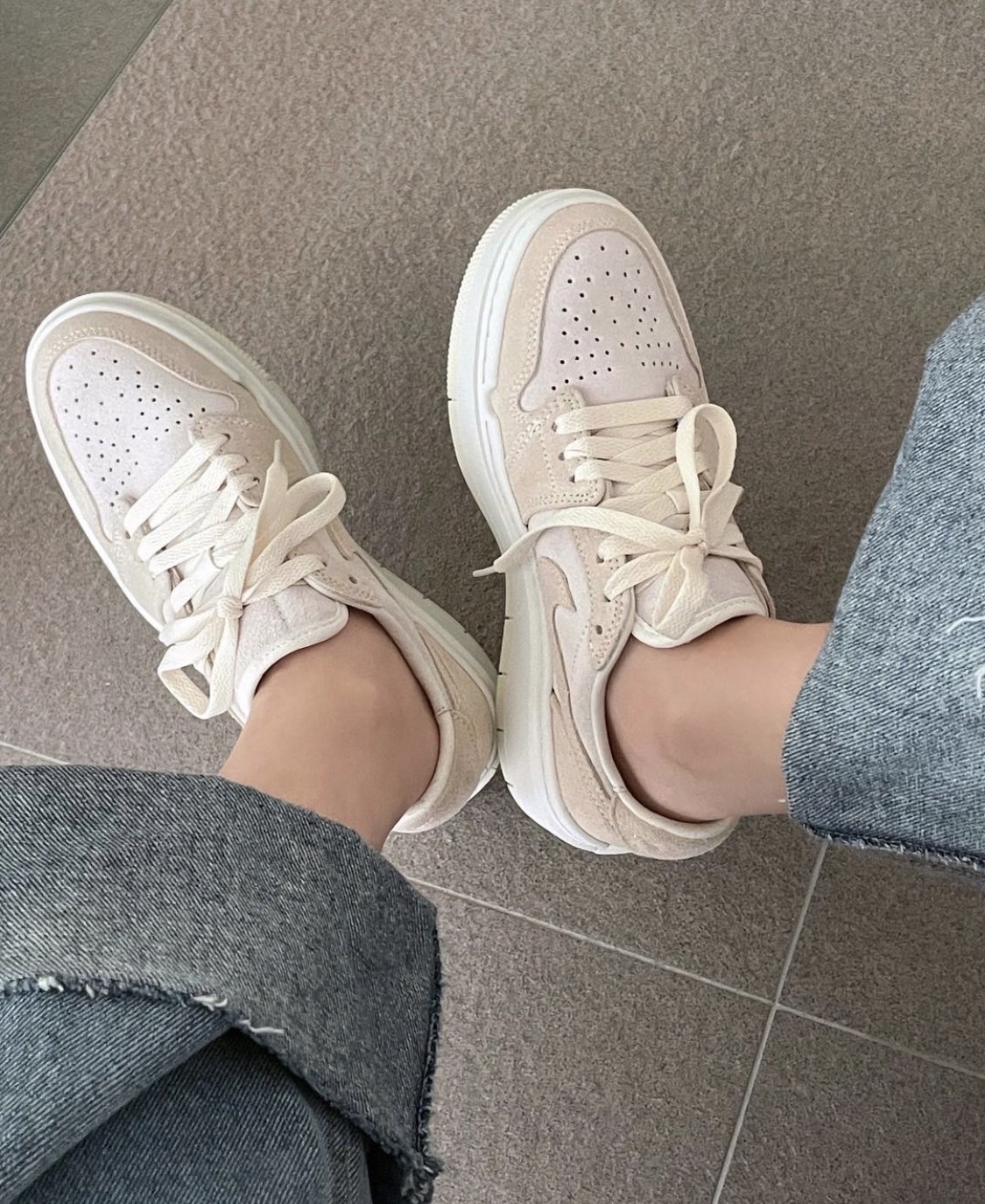 Air Jordan 1 Elevate Low 白杏奶茶 麂皮厚底 (DH7004101)