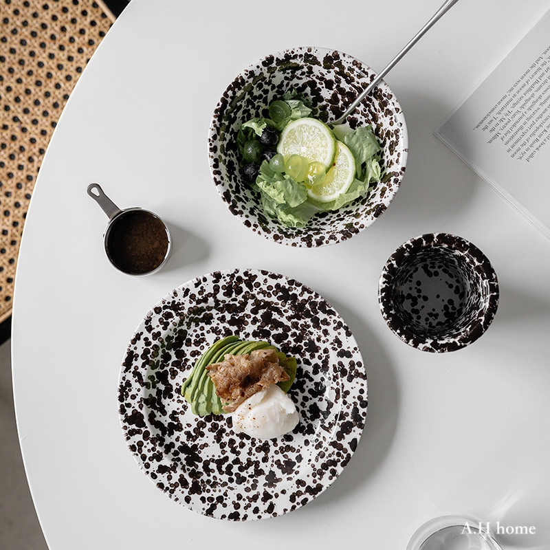 【ＡＨ553】韓國ins潑墨陶瓷餐具