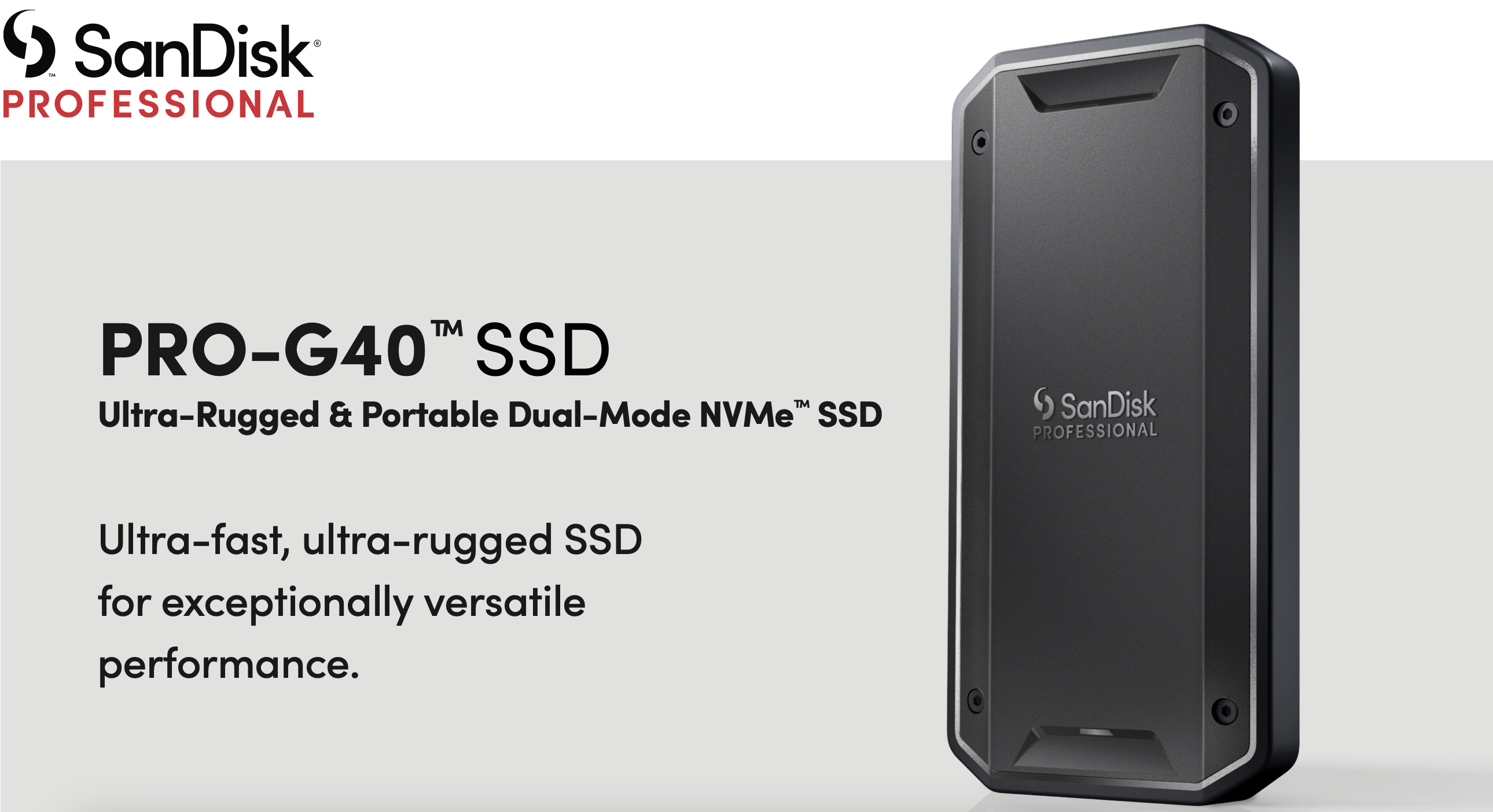 SanDisk Professional 4TB PRO-G40 SSD Thunderbolt 3 Portable SSD on sale for  $399.99 USD - Newsshooter