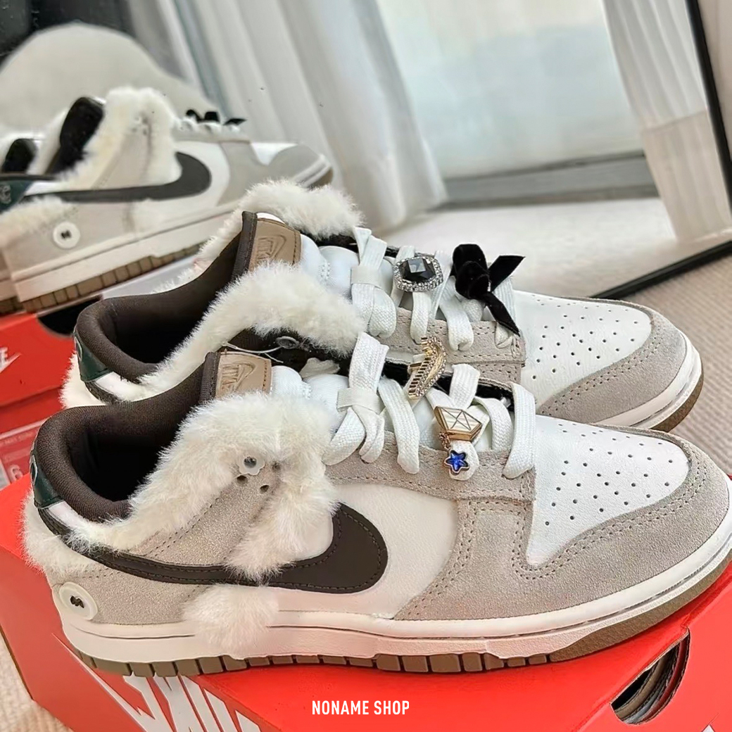 NIKE DUNK LOW WMNS FUR BLING 絨毛 泰迪 寶石 泰迪熊 (女款)