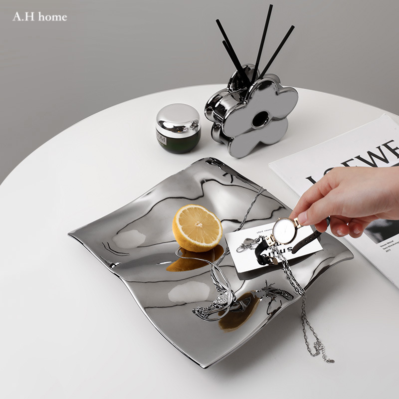 【ＡＨ719】北歐簡約水波紋收納盤