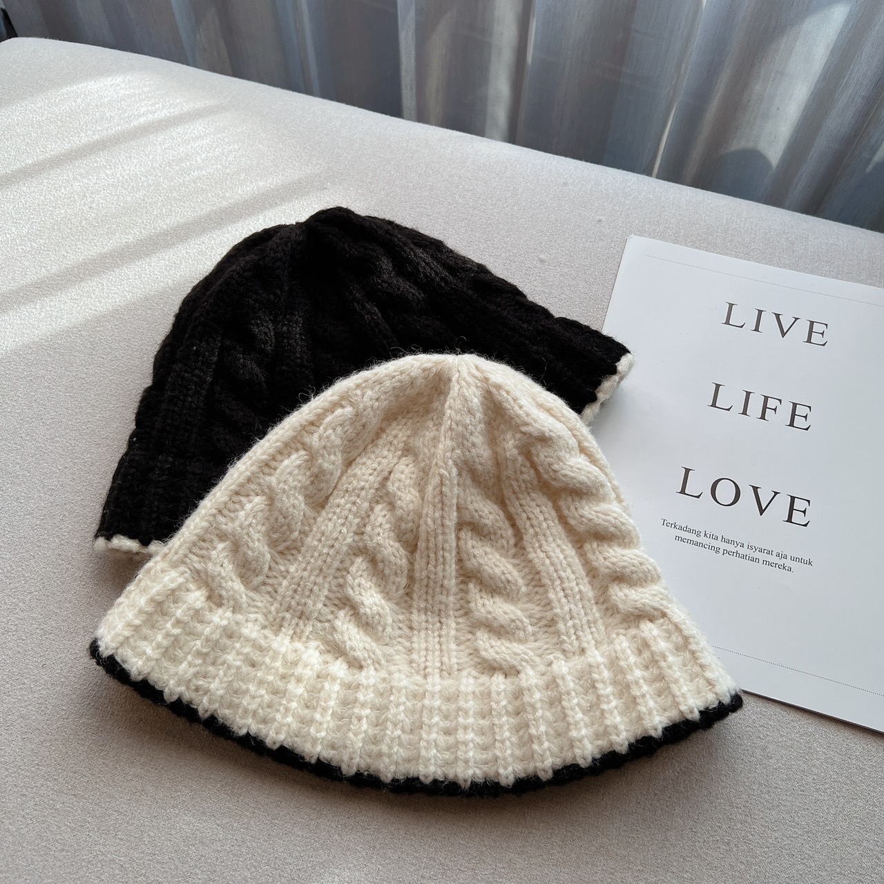 韓版麻花滾邊漁夫帽/二色/缺貨中