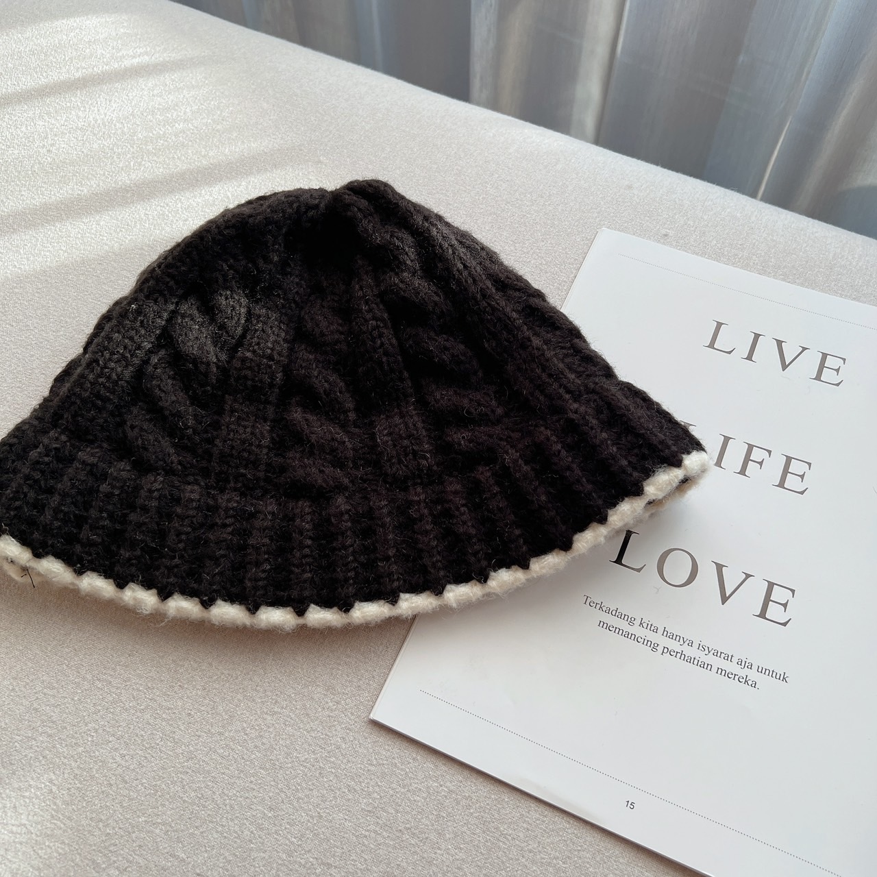 韓版麻花滾邊漁夫帽/二色/缺貨中