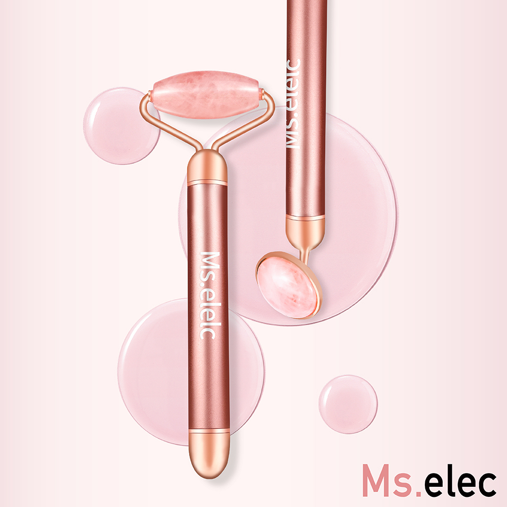 粉晶微震美顏滾輪 (展開緣分/促進吸收/緊緻毛孔/美容儀)