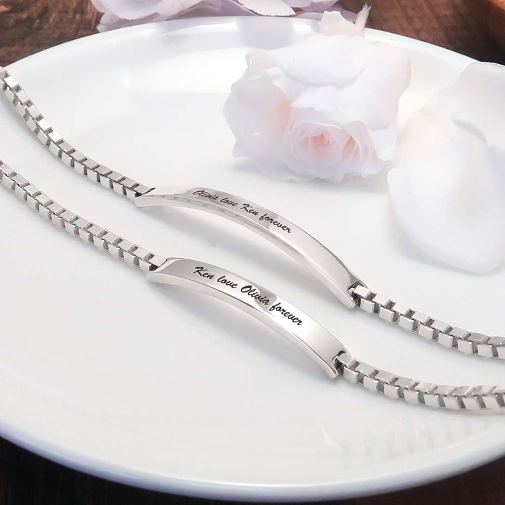 微笑手鍊 情侶款 925純銀刻字手鍊 客製化訂製