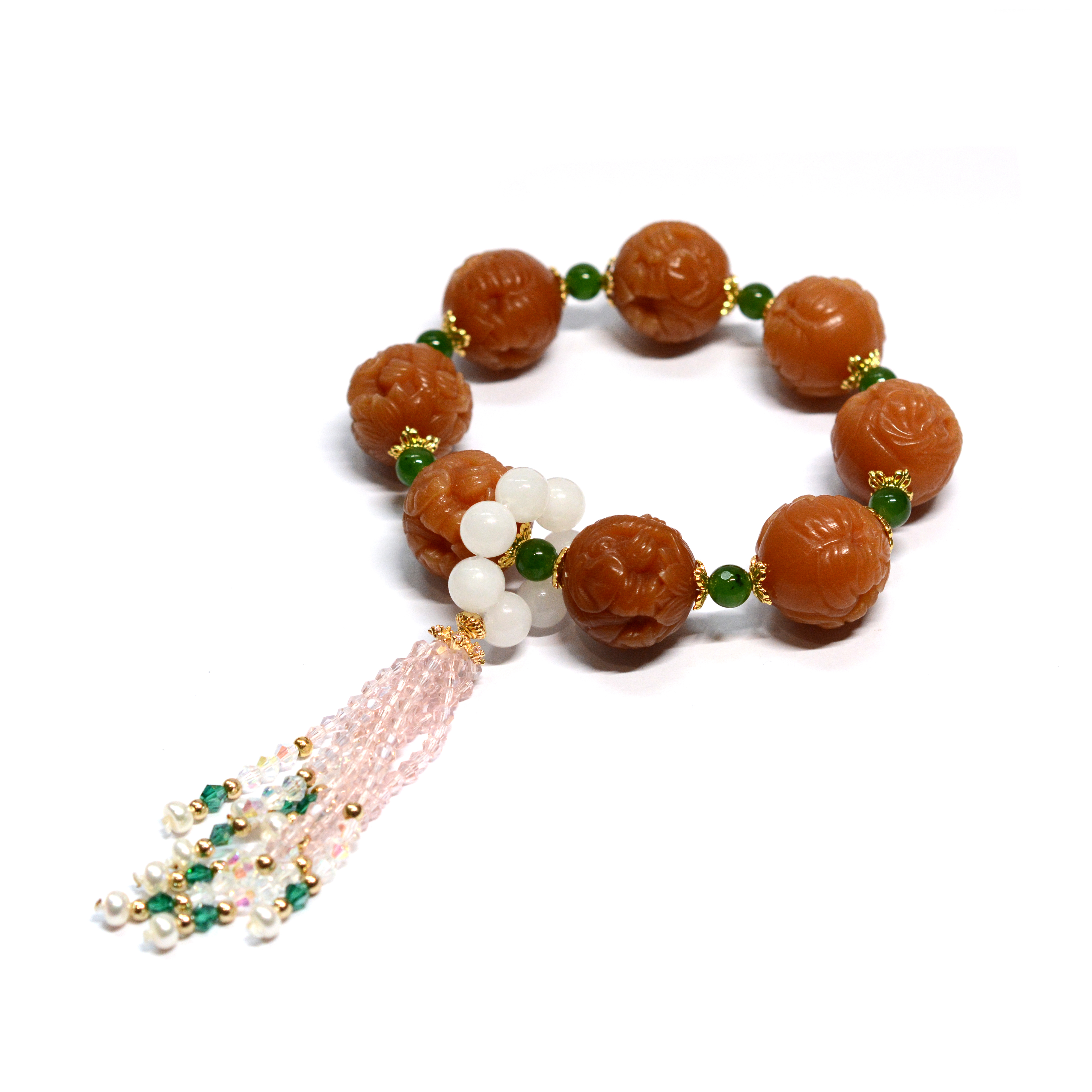 寶寶箱系列 - 18mm 吉象菩提根烏蘭海碧玉手串/手持