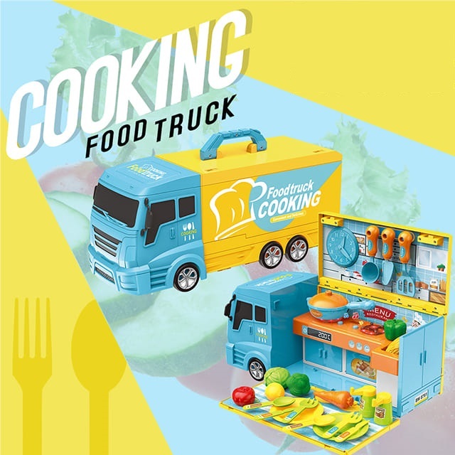 8761-豪華餐具車(粉藍)