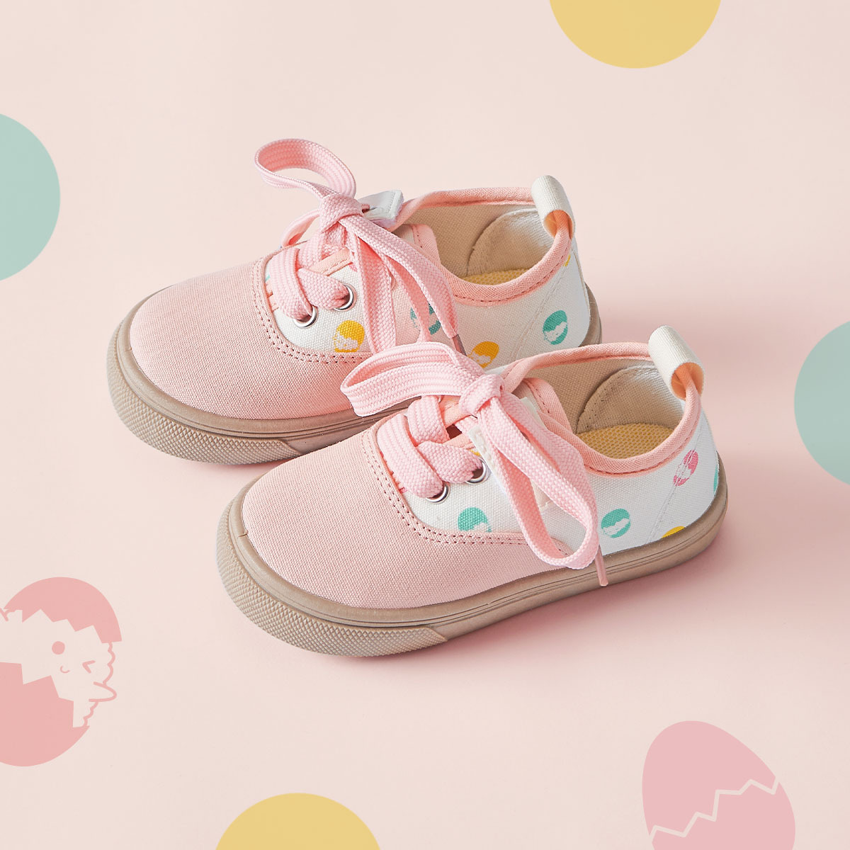 OMSH01PK_OMYMONSTER 可愛炸蛋小布鞋（粉紅色）