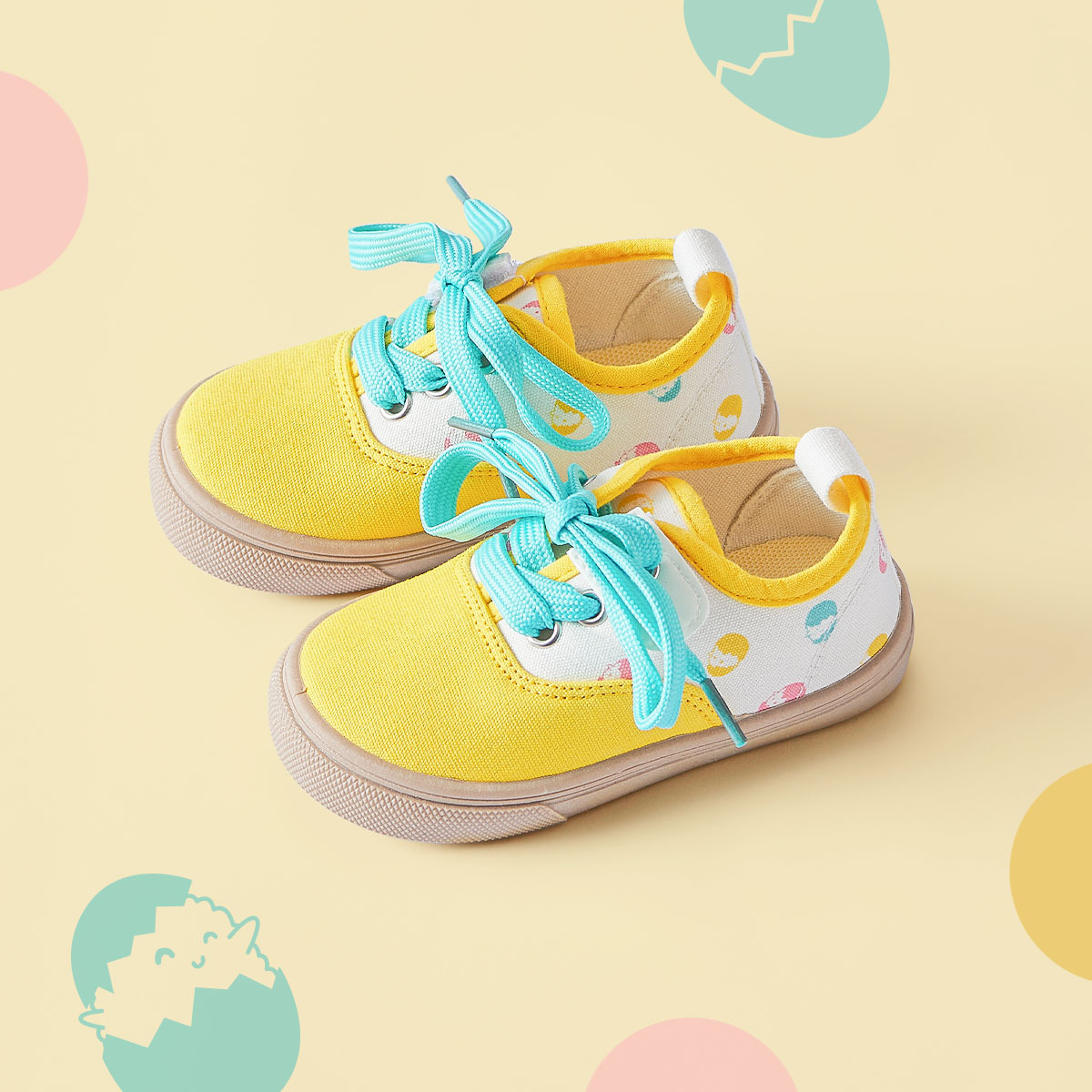 OMSH01YL_OMYMONSTER 可愛炸蛋小布鞋（黃色）