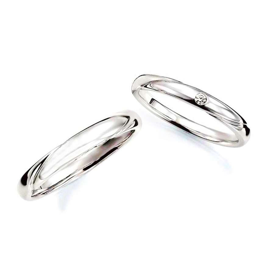 日本PT900鉑金天然鑽石結婚戒指