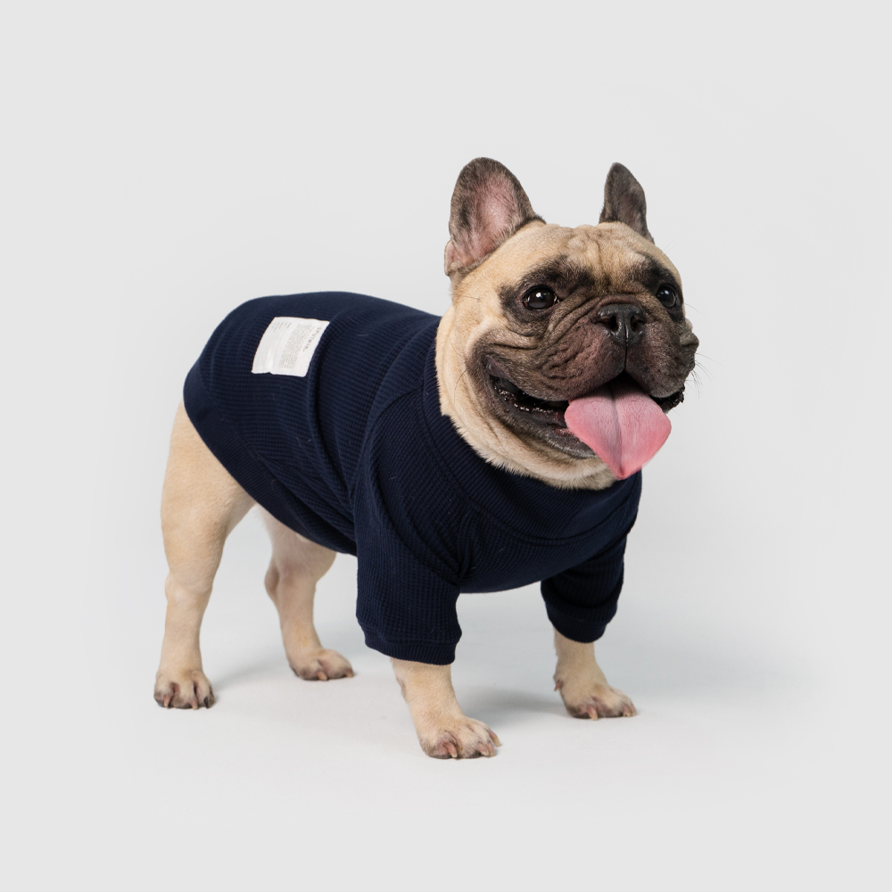 華夫格半高領衣