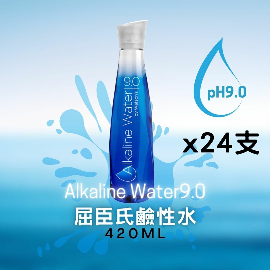 屈臣氏鹼性水9.0 細AK (420ml) x 24支