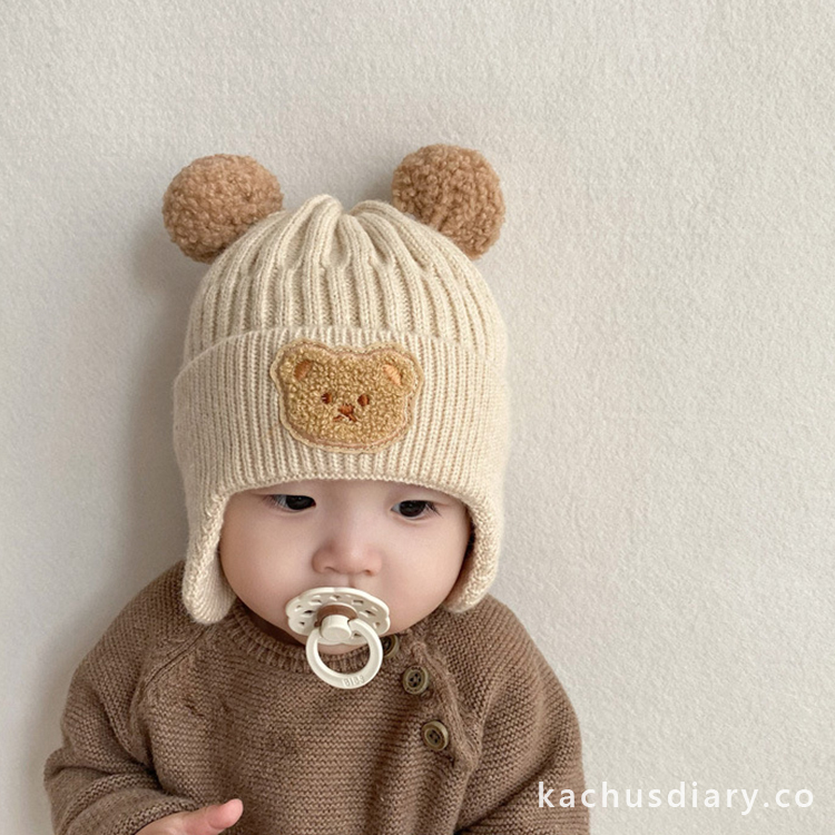 little bear ear muff hat