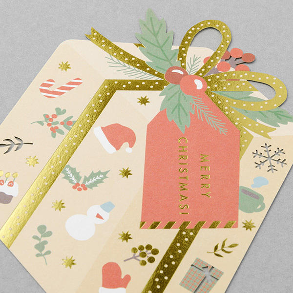 禮物 聖誕限定 雷雕造型卡片｜日本MIDORI