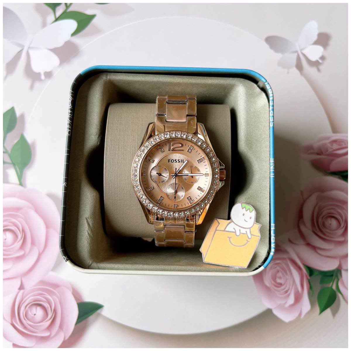 fossil-Riley Multifunction Rose-Tone Stainless Steel Watch