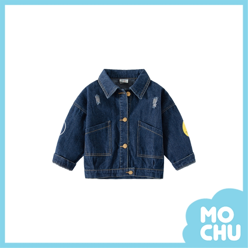 笑臉英文字母牛仔外套(兩色)