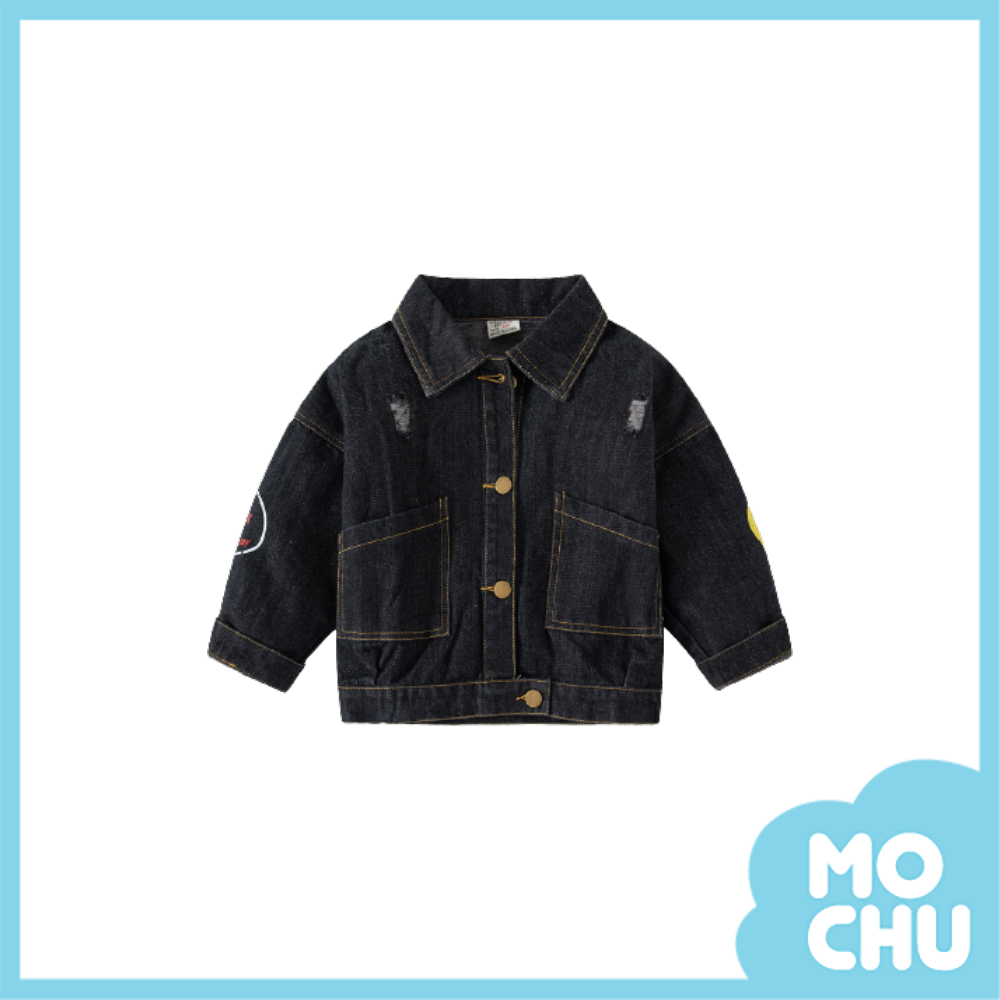 笑臉英文字母牛仔外套(兩色)