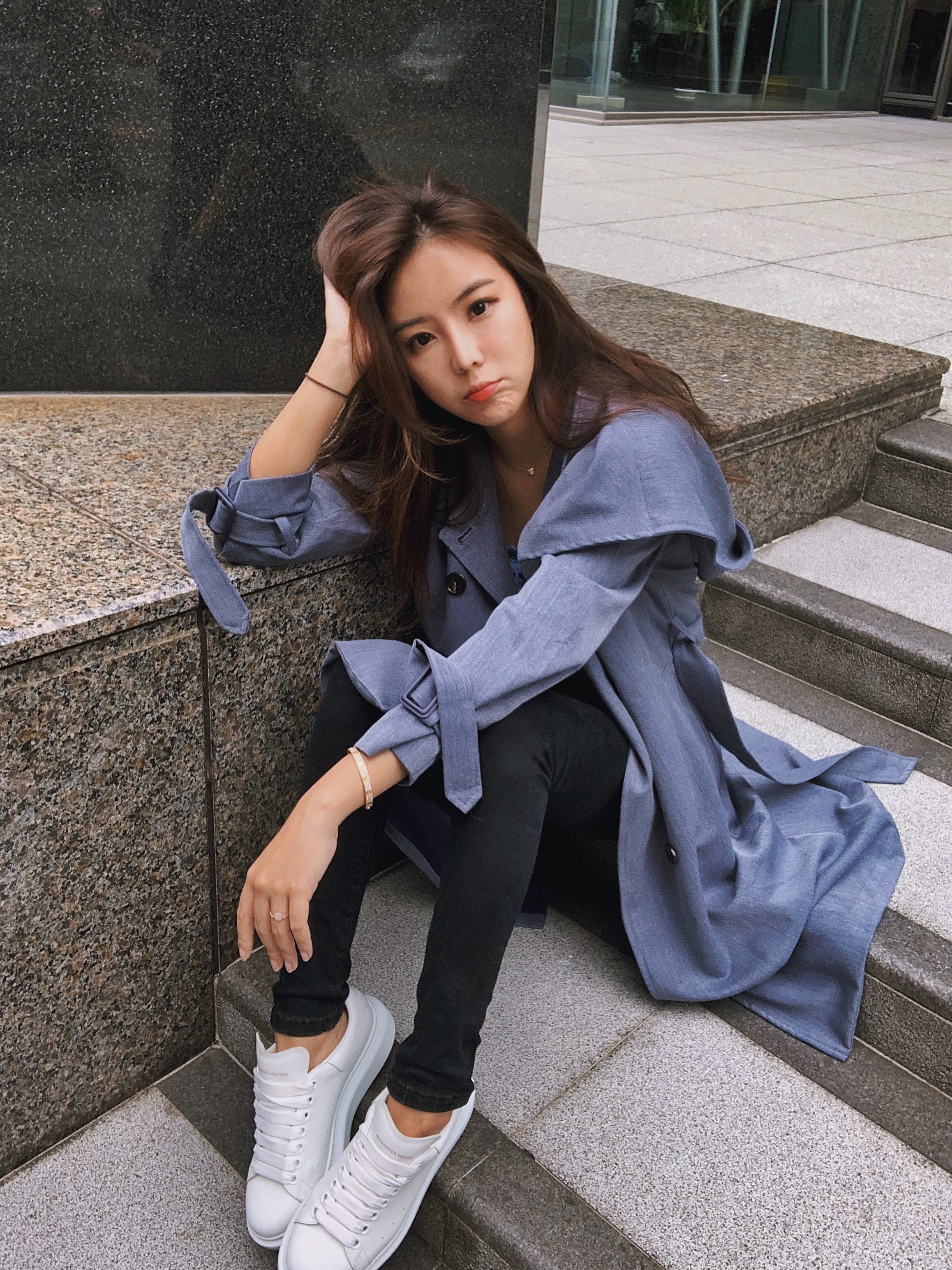 Library girl 圖書館女孩 可拆卸大帽子風衣外套