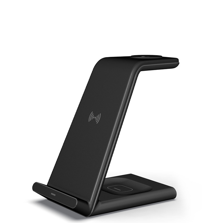 【ikanolife】三合一智能綜合無線充電座_可充airpods、Apple watch_HM25黑