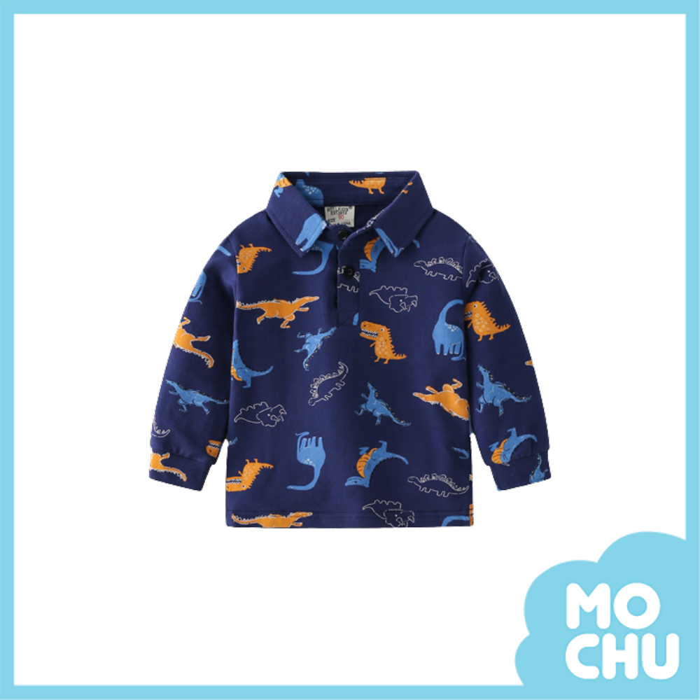 滿印小恐龍翻領POLO衫(四色)