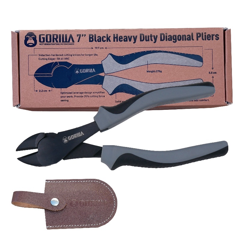 【Gorilla 】7吋極黑省力重力斜口鉗