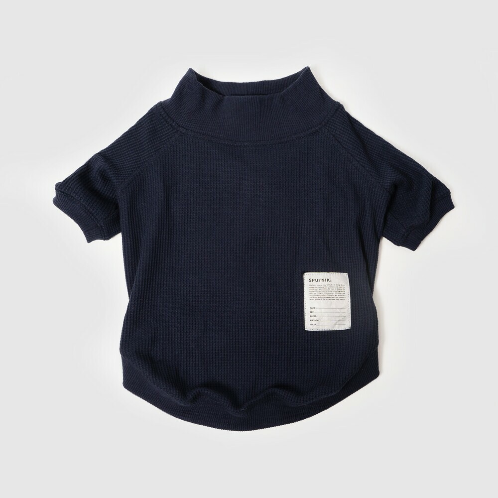 華夫格半高領衣