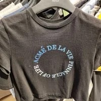 [S] ADLV CIRCLE ARTWORK CROP TOP SHORT SLEEVE T-SHIRT,BLACK, ADLV22SS-SSCCCA-BLK (SAV109)