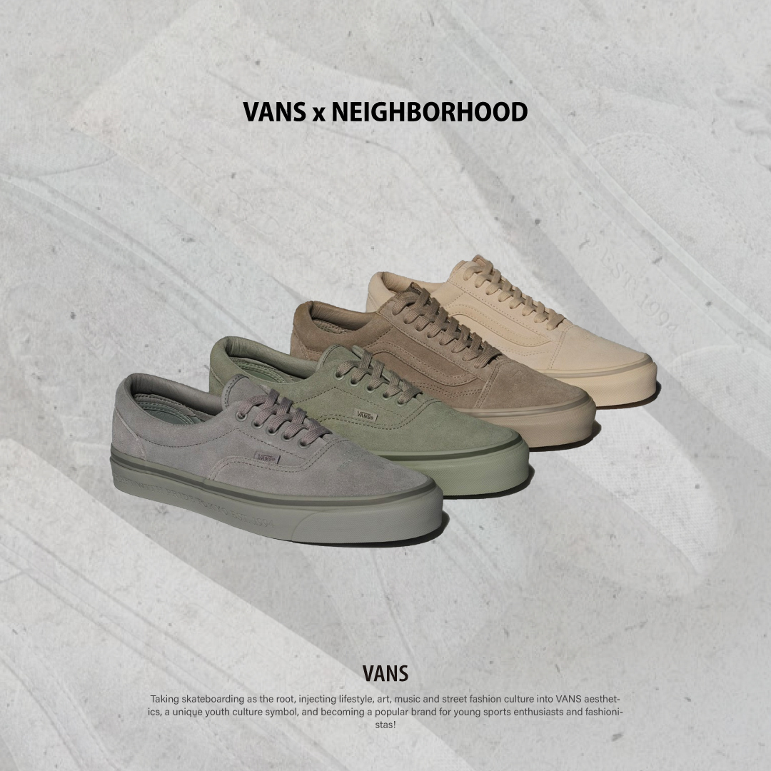 Vans × NEIGHBORHOOD 聯名款Old Skool 36 麂皮炭灰藍軍綠米白棕灰