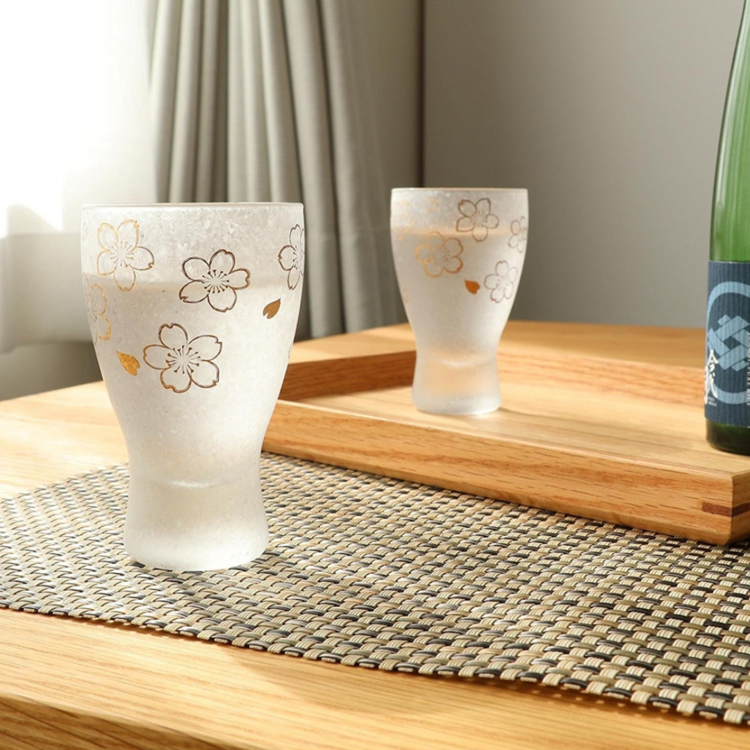 石塚硝子 櫻紋 枡 酒杯 (100CC)