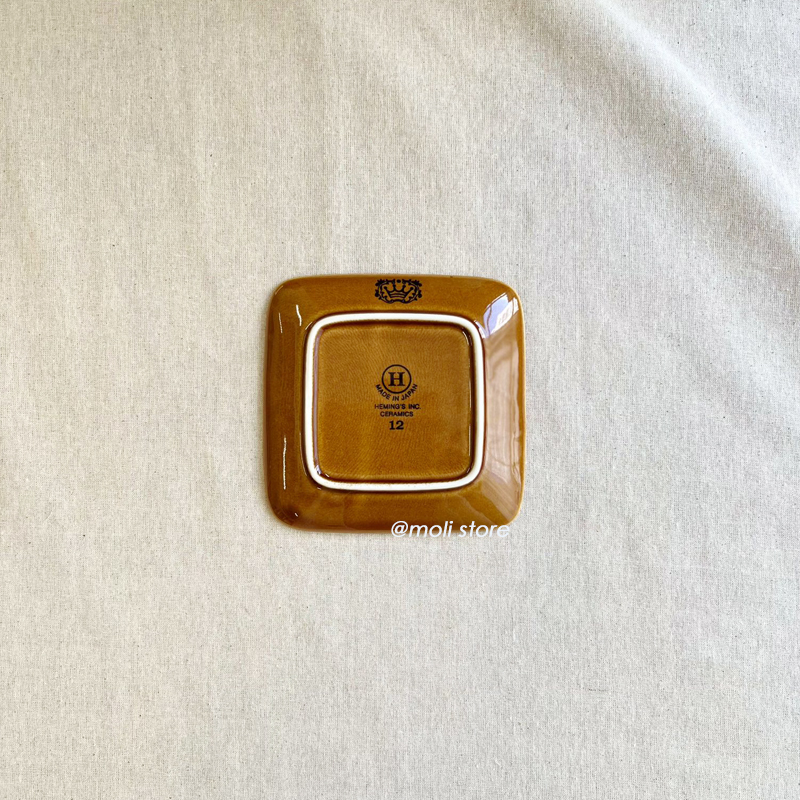 Old Copper Ceramic Square Plate Chestnut｜Heming's