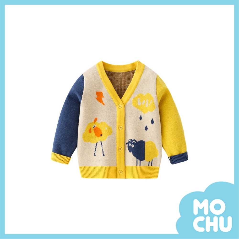 拼色雲朵小羊毛衣開衫