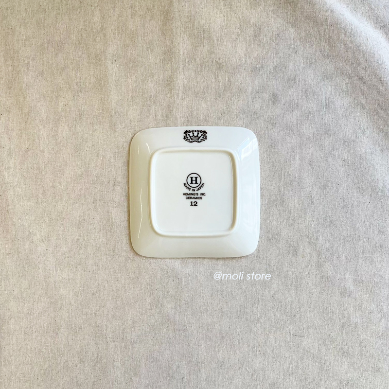 Old Copper Ceramic Square Plate Ivory｜Heming's