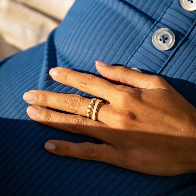 LUMI 典雅琺瑯鍍金戒指