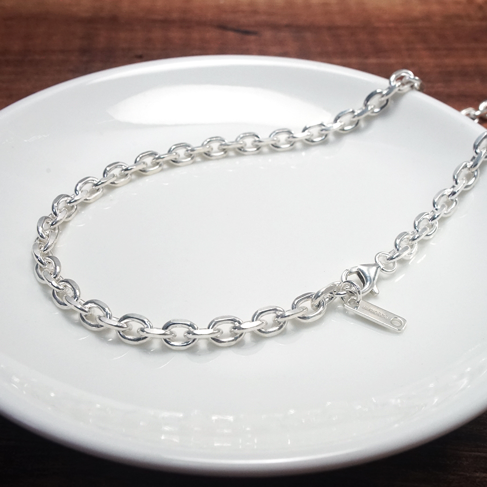 方形稜角鍊(5.3mm寬鍊) 925純銀 男生項鍊 客製長度銀鍊