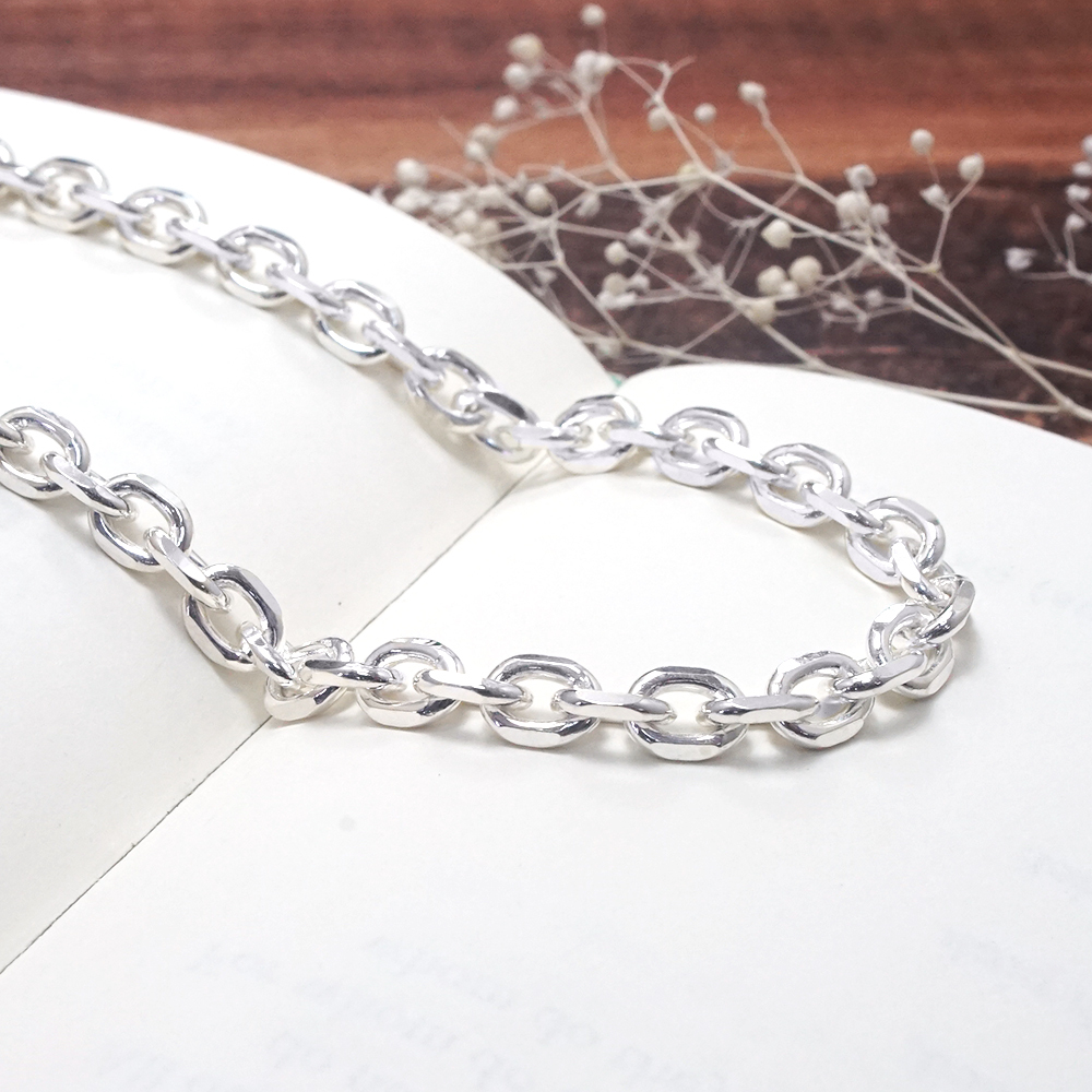 方形稜角鍊(5.3mm寬鍊) 925純銀 男生項鍊 客製長度銀鍊