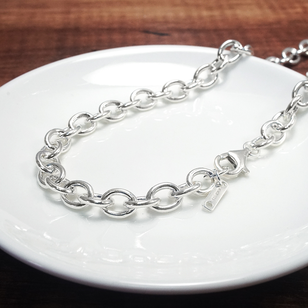 寬版圓圈鍊(8mm寬鍊) 925純銀 男生項鍊 客製長度銀鍊