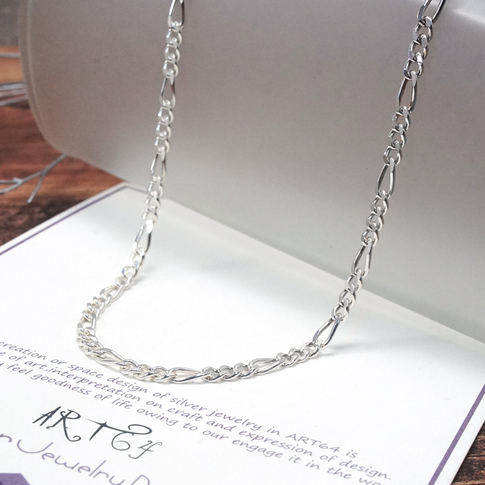 費加洛繩索鍊(3.6mm中鍊) 925純銀 男生項鍊 中性 客製長度銀鍊