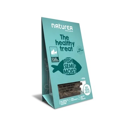 Naturea 鮮肉半濕小食 (貓用) – 魚肉 100g【$105 X 4 包】【可混合其他口味】