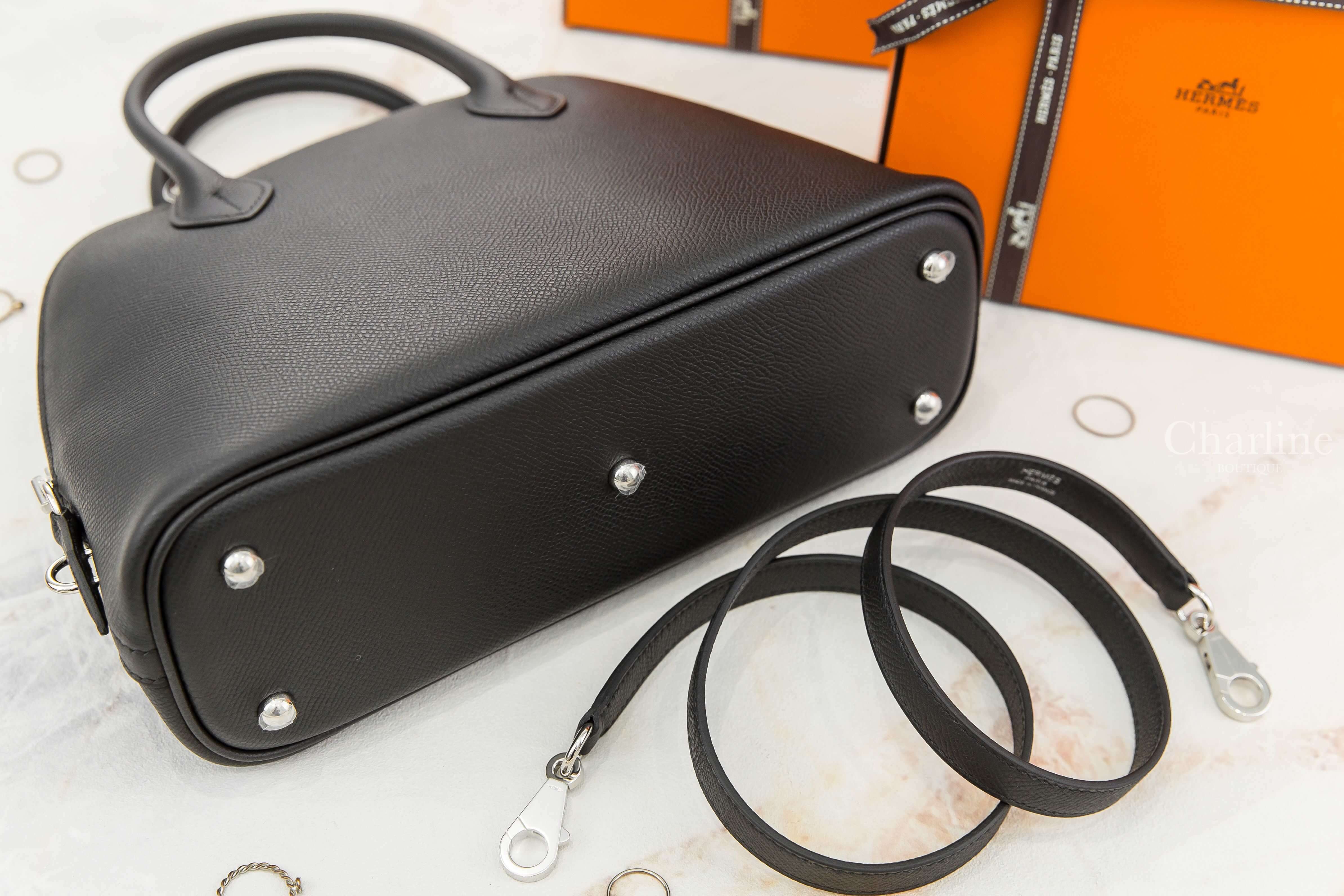 Hermès Bolide 1923 25cm 89 Noir Veau Epsom U刻黑色銀釦手提肩背包-Charline Boutique 精品代購
