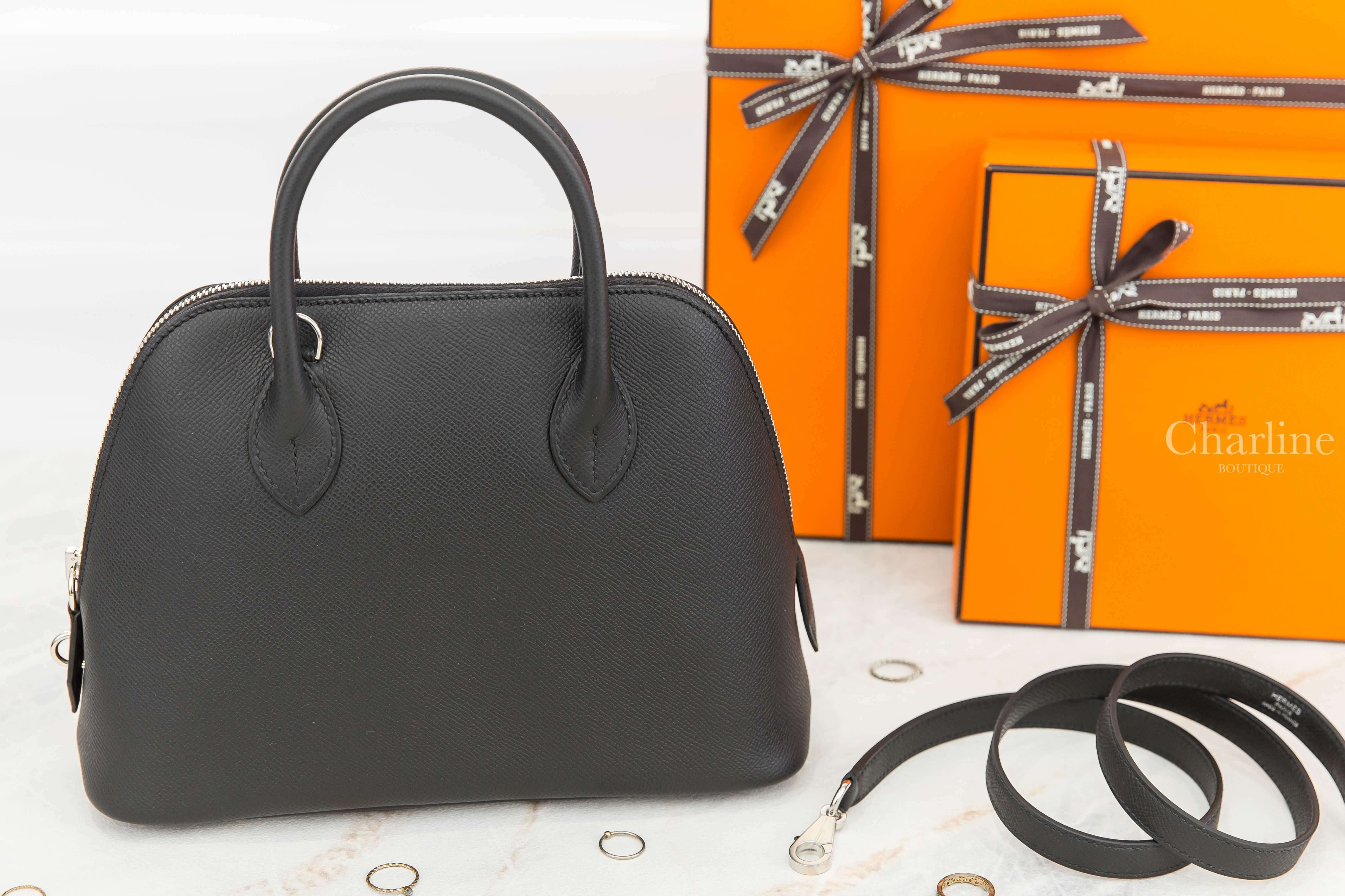 Hermès Bolide 1923 25cm 89 Noir Veau Epsom 黑色銀釦手提肩背包