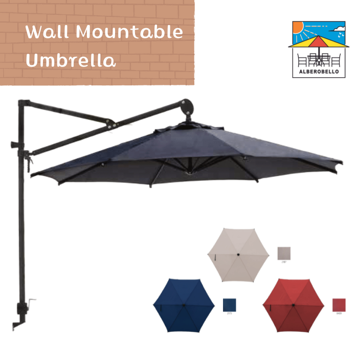 掛牆式手攪鋁骨羅馬吊傘 Φ3m