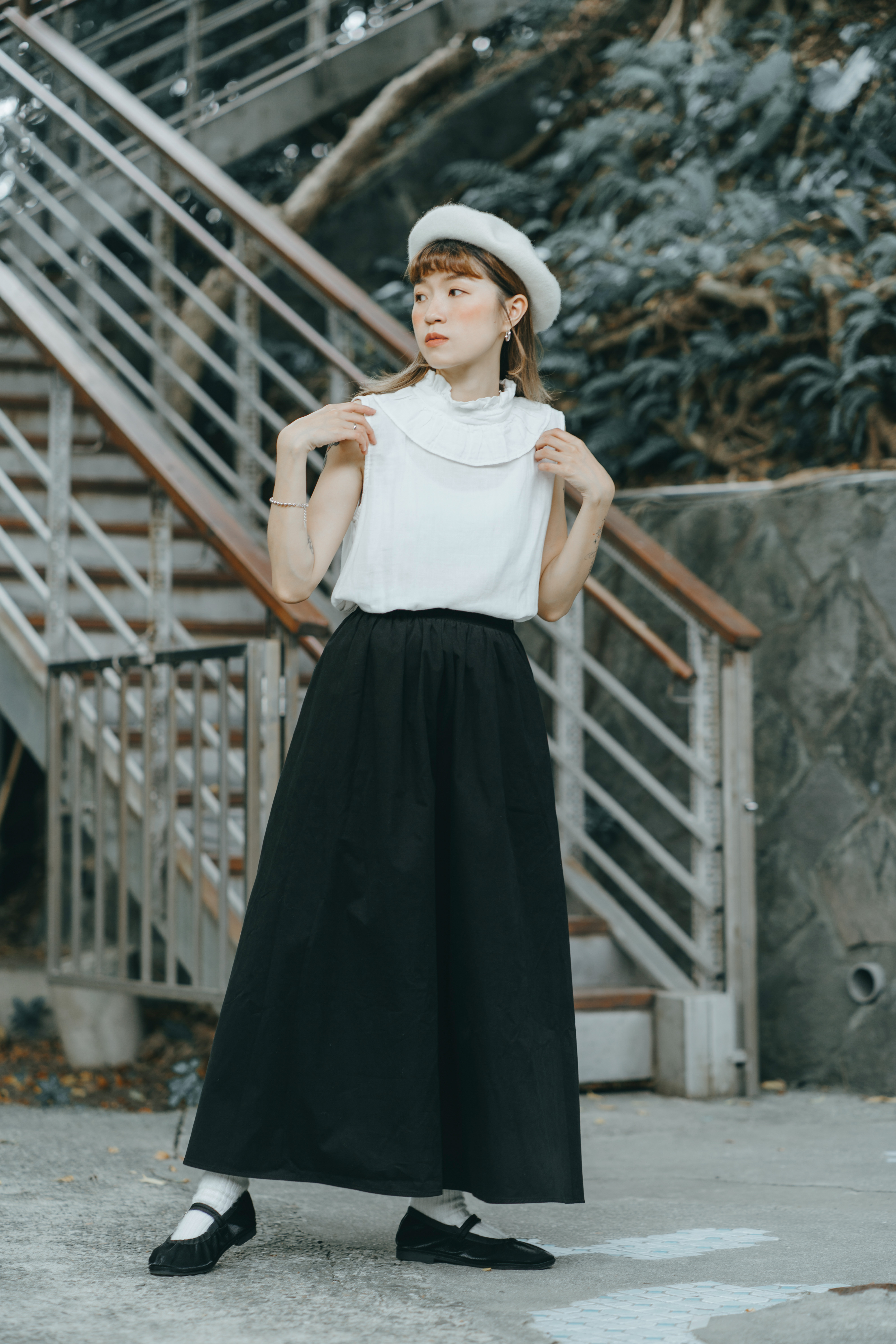 摺摺小丑領背心打底