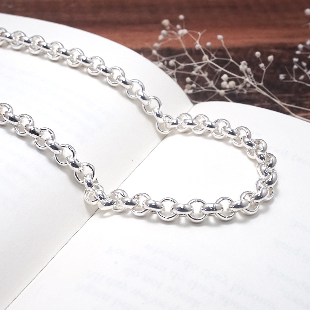 寬版小圓鍊(5.5mm寬鍊) 925純銀 男生項鍊 客製長度銀鍊