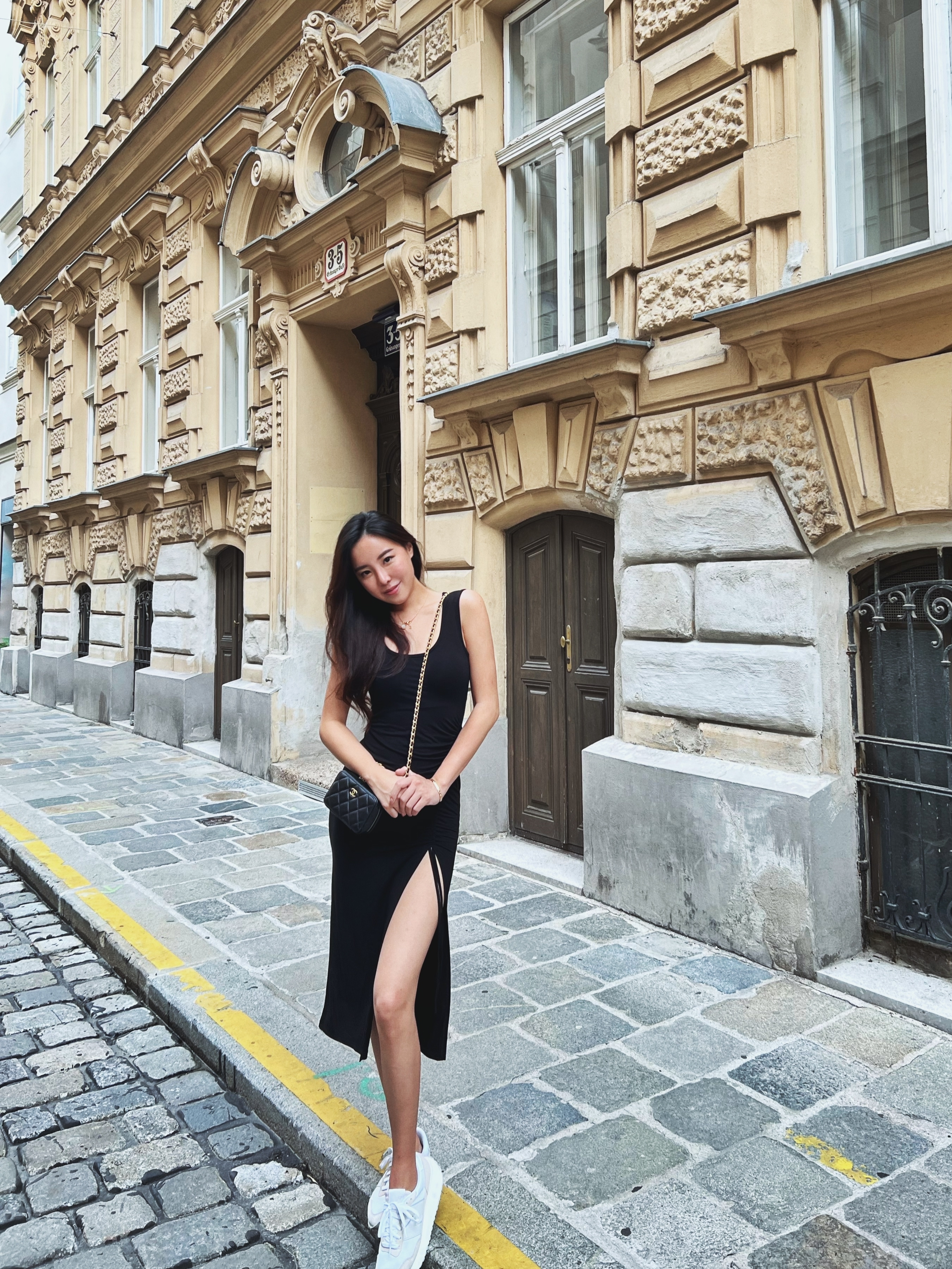 Rangy 修長比例 背心抓皺開衩長洋裝