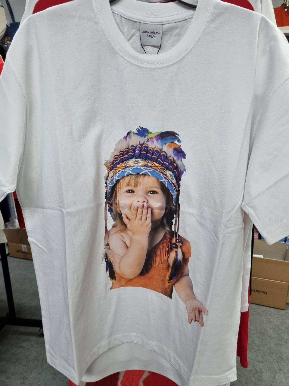 [S] ADLV INDIAN BOY SHORT SLEEVE,WHITE, ADLV22FW-SSWHBF-IBD (SAV126)